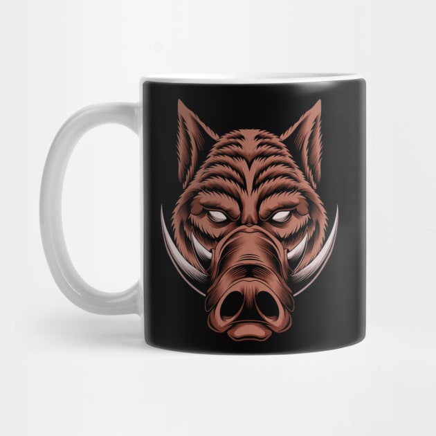 Angry Boar Head by Marciano Graphic